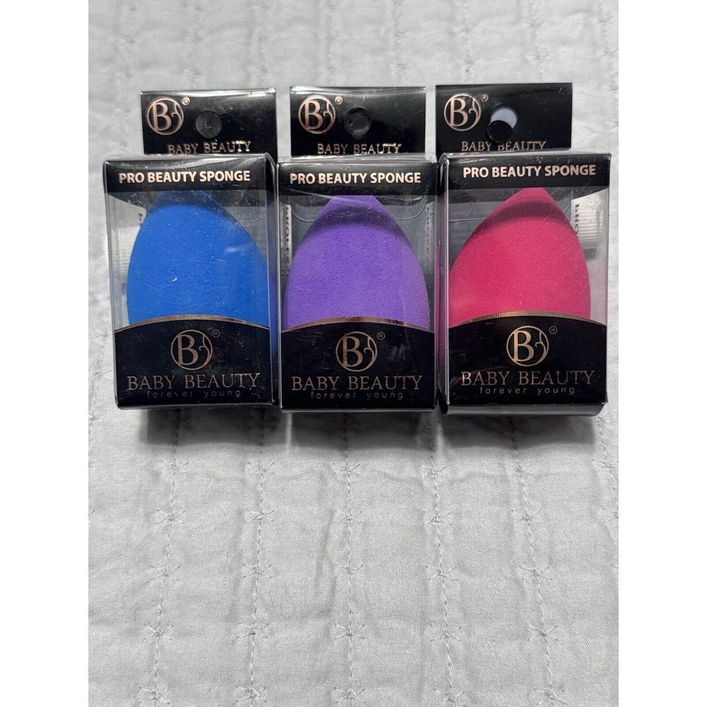 Baby Beauty Pro Beauty Sponge Unisex OS‎ Blue Purple Pink 3-Pack Blending Set